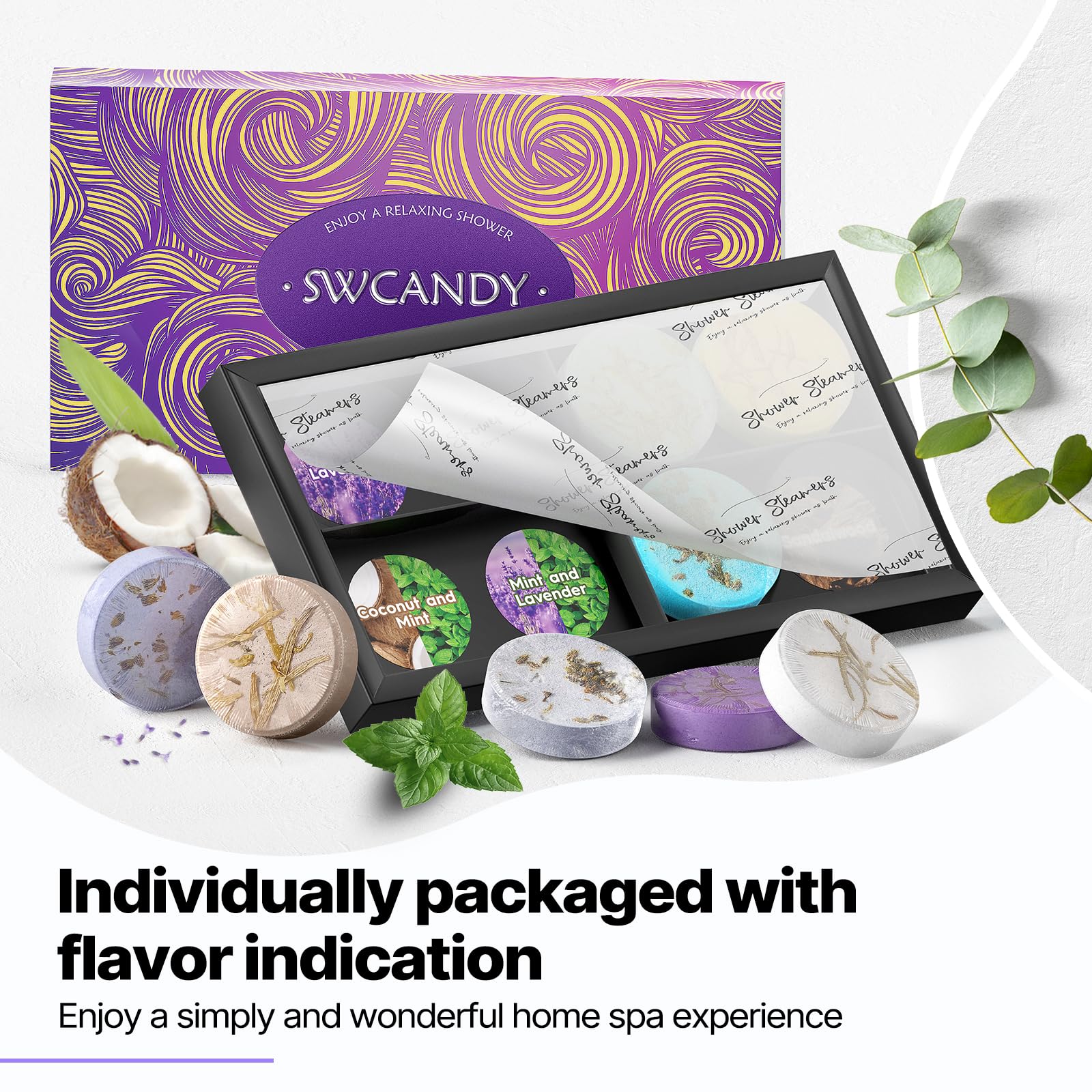 SWCANDY galets douche naturel sans produits chimiques ni résidus