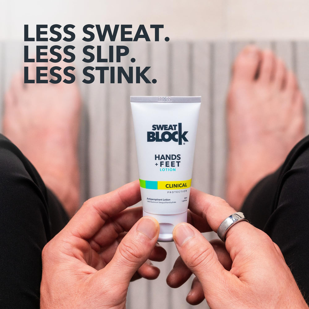 Formule 2-en-1 SweatBlock pour mains et pieds, pratique