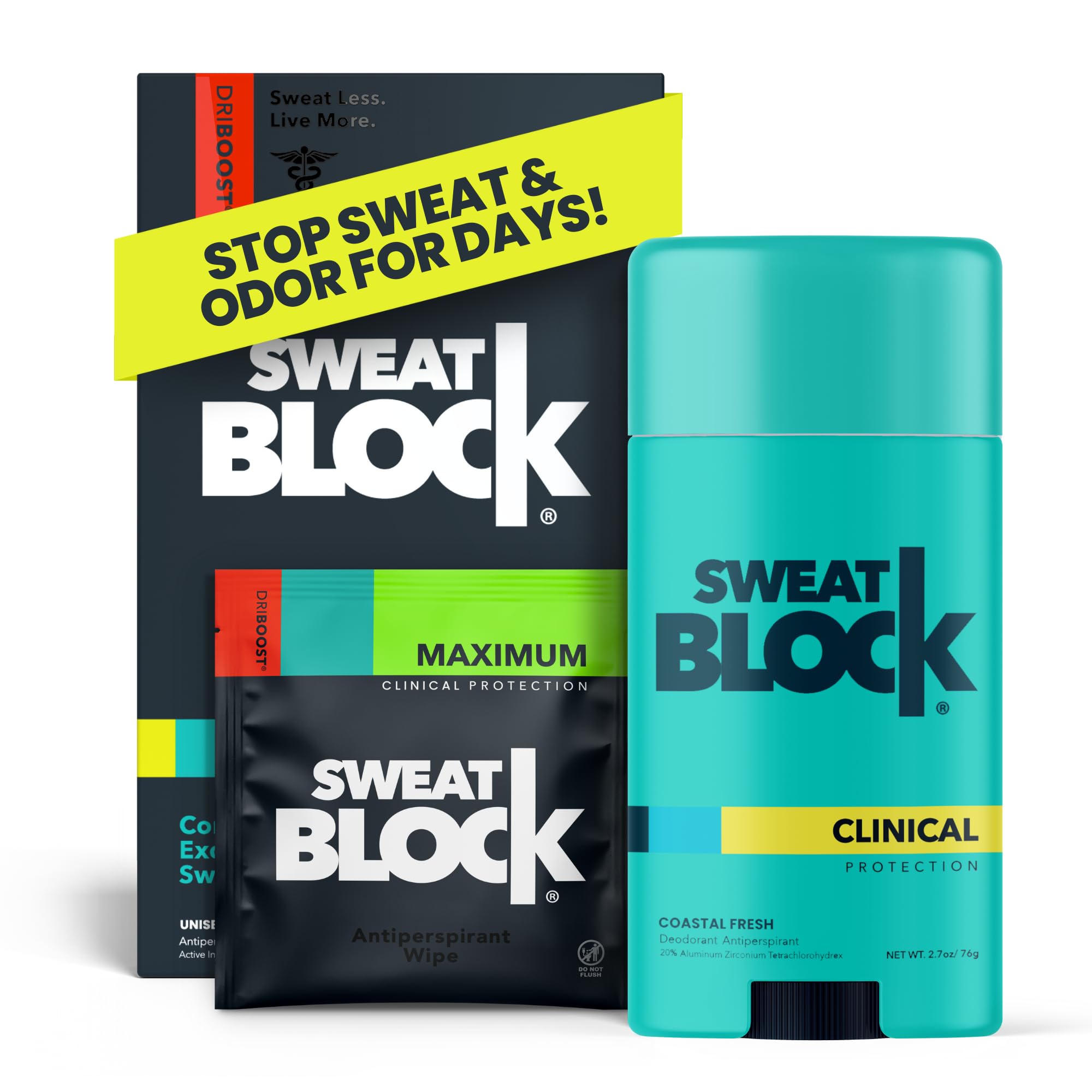 SweatBlock kit en emballage prêt a l emploi montre le packaging