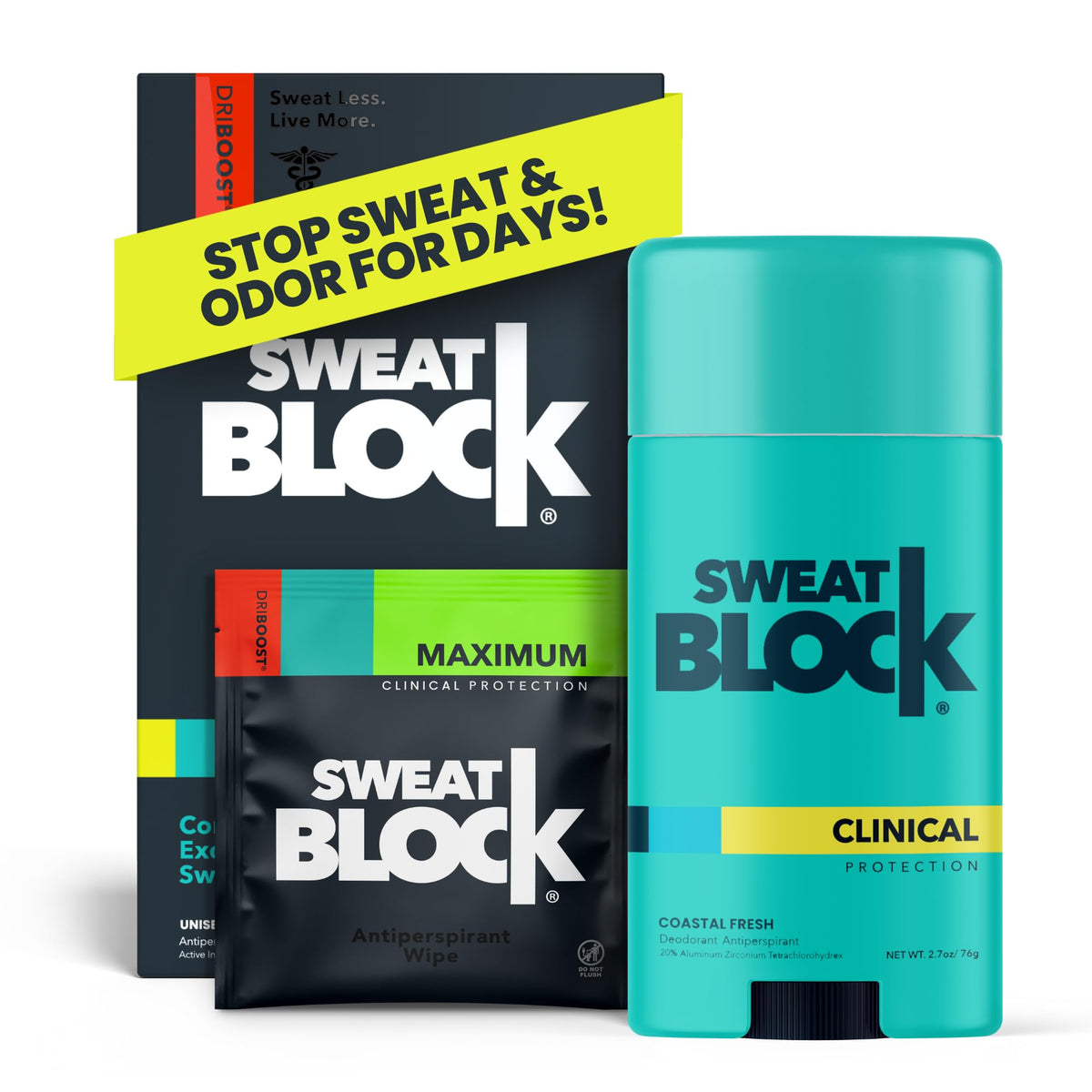 SweatBlock kit en emballage prêt a l emploi montre le packaging