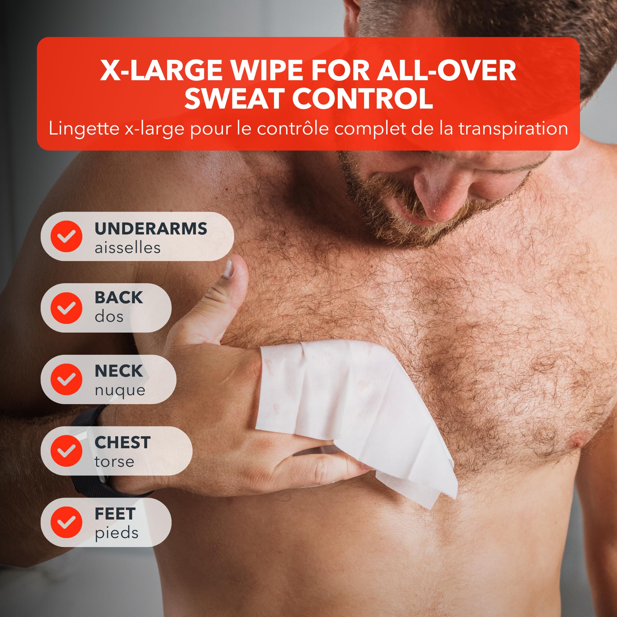SweatBlock lingettes mains: sensation sèche et fraîche après utilisation