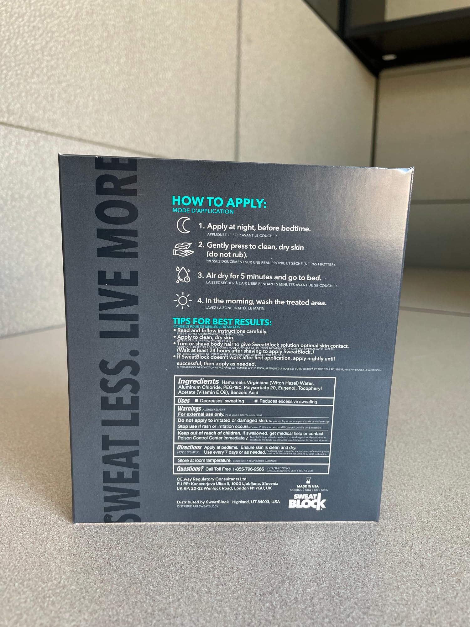SweatBlock lingettes sans parfum: choix doux et hypoallergénique