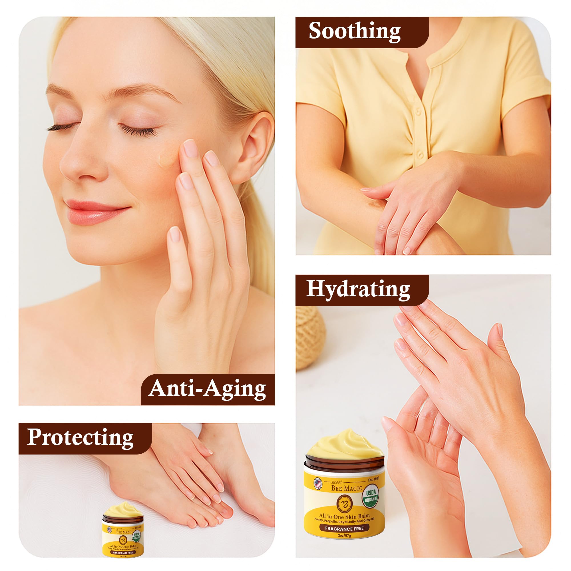 Sweet Bee Naturals formule propolis et miel offre un soin nourrissant et protecteur.