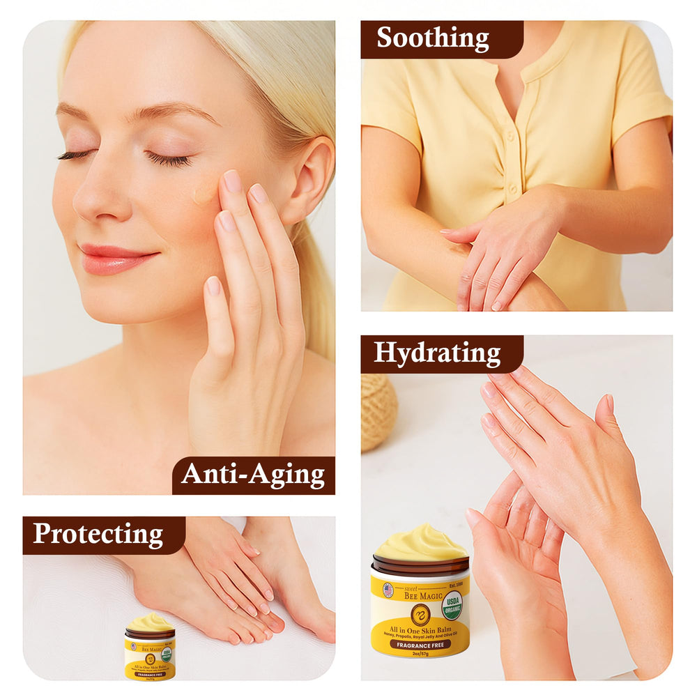 Sweet Bee Naturals Magic apaise irritations mineures et rougeurs légères.