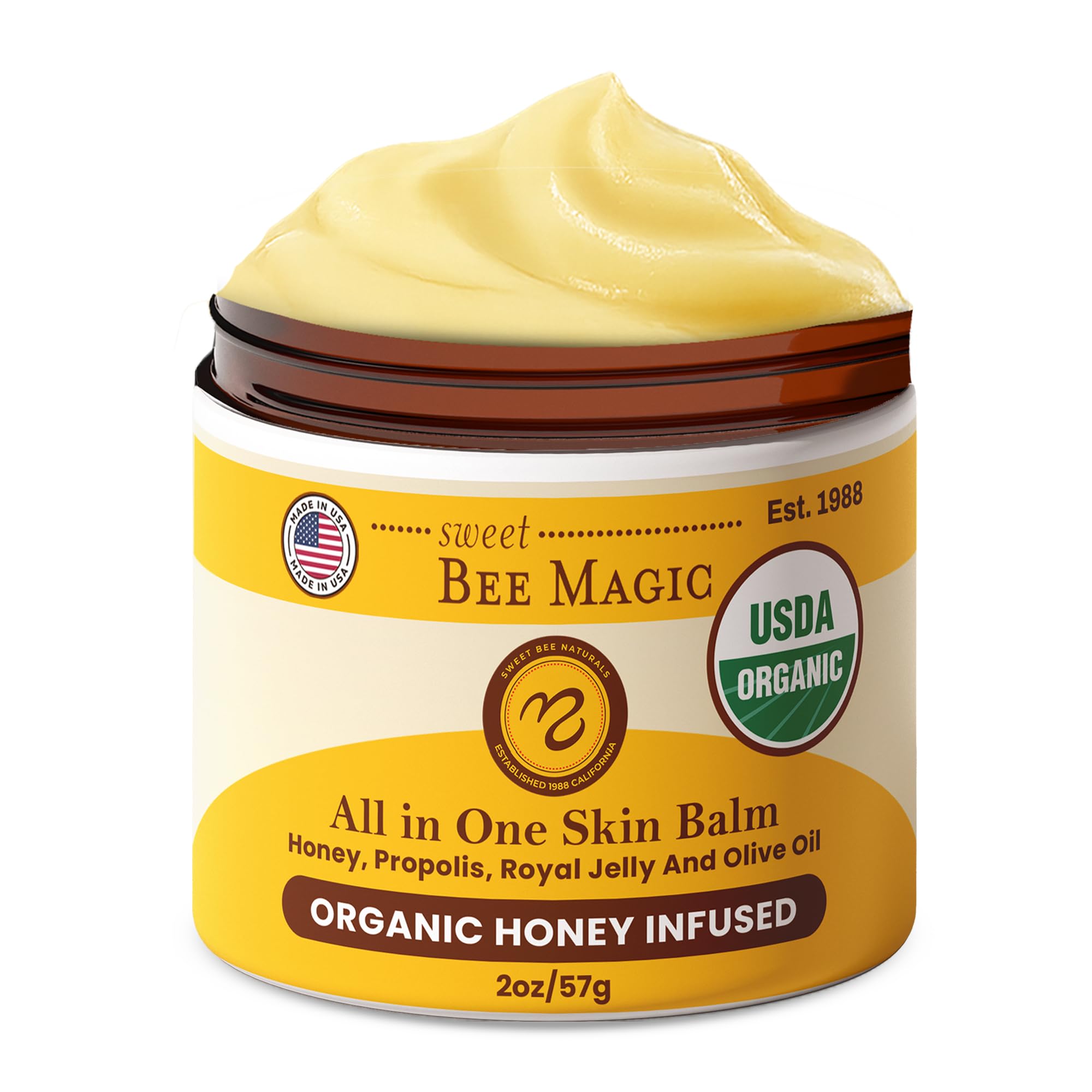 Sweet Bee Naturals Magic baume visage en pot, soin hydratant et apaisant.