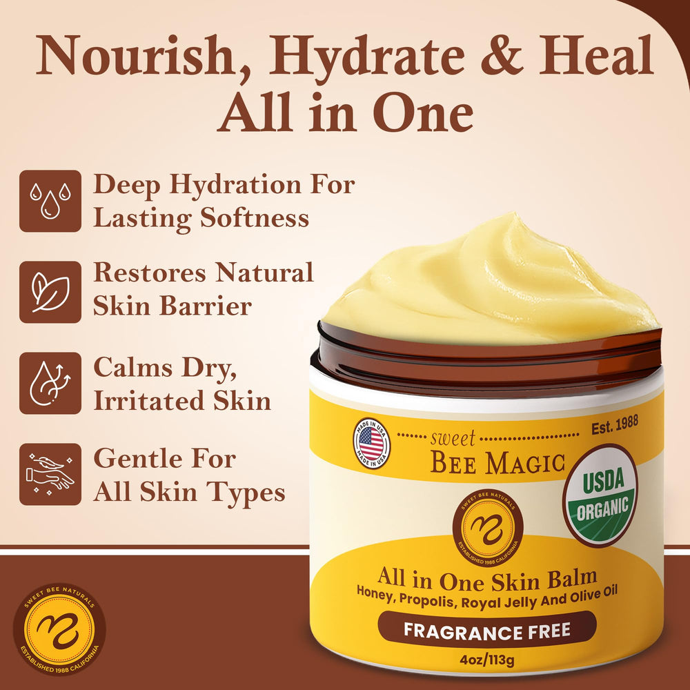 Sweet Bee Naturals convient à l'usage quotidien pour peau sèche avec hydratation durable.
