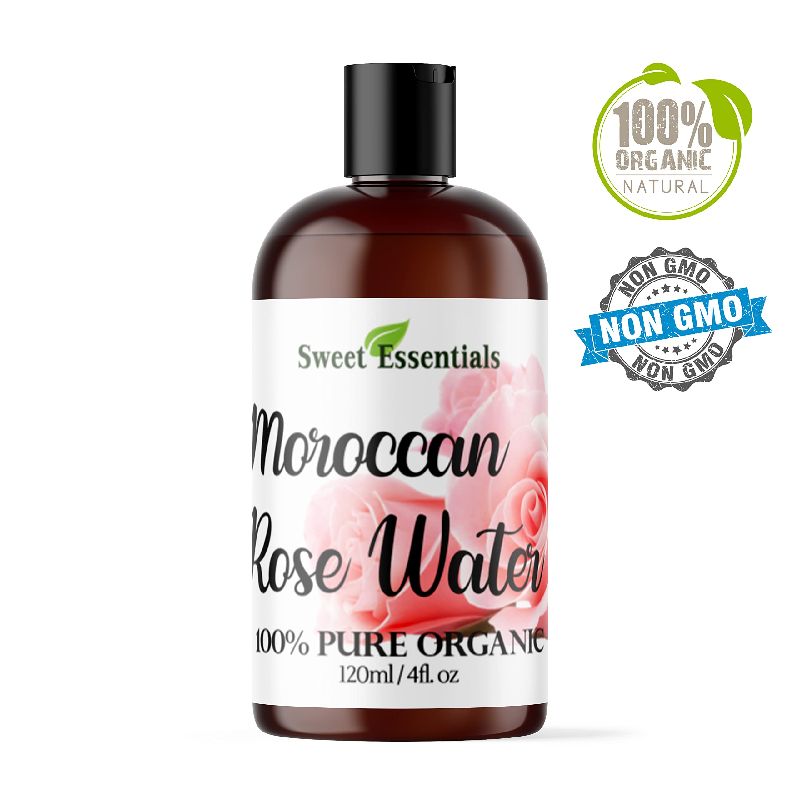 Sweet Essentials Eau de Rose Marocaine – appliquée sur le visage pour tonifier et équilibrer le pH.
