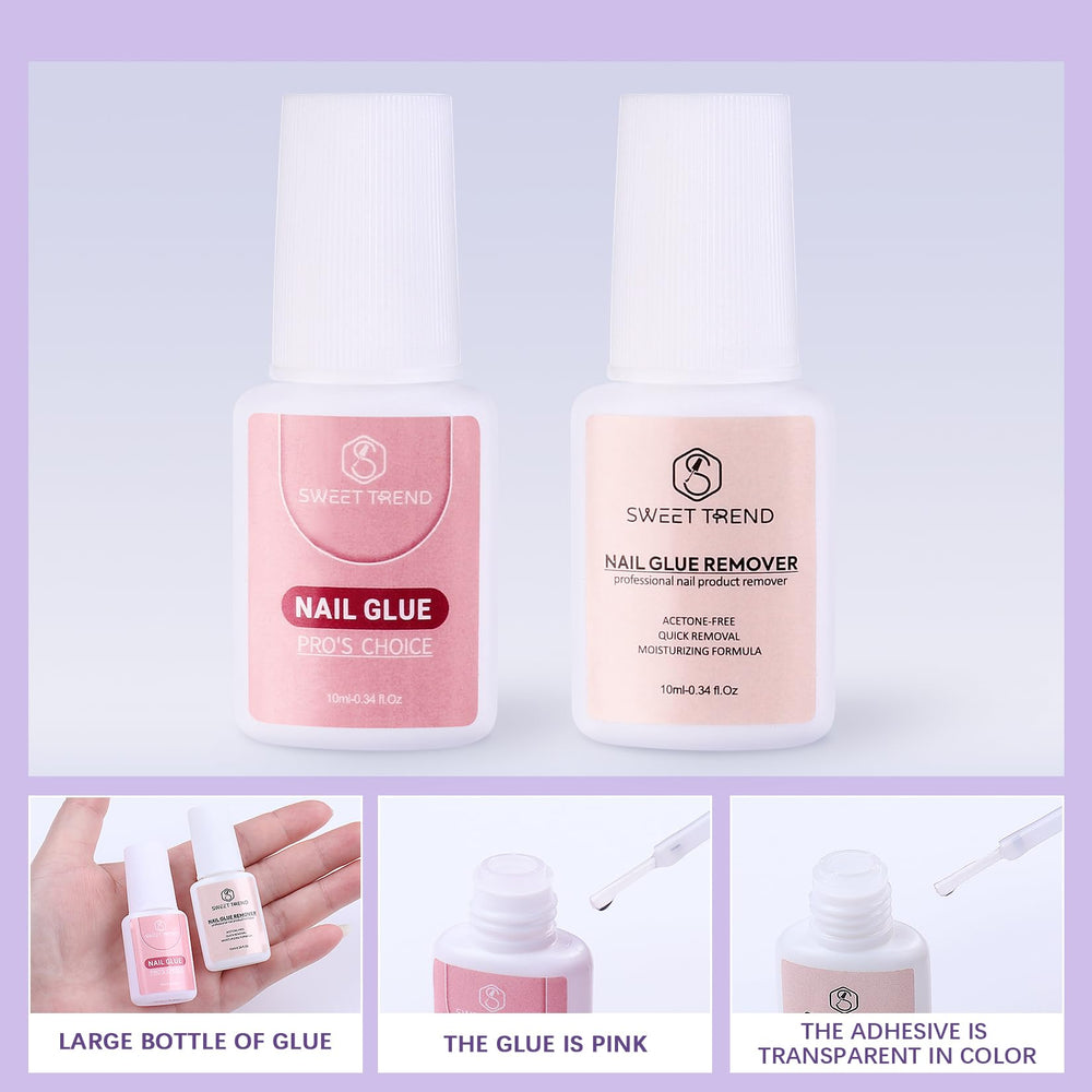 Sweet Trend dissolvant colle ongles, retrait net et sans effort.