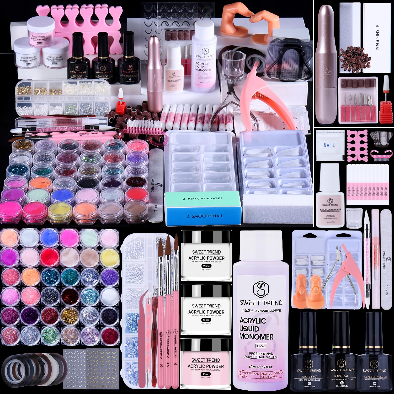 SWEET TREND kit débutant avec perceuse pour une manucure précise à la maison.