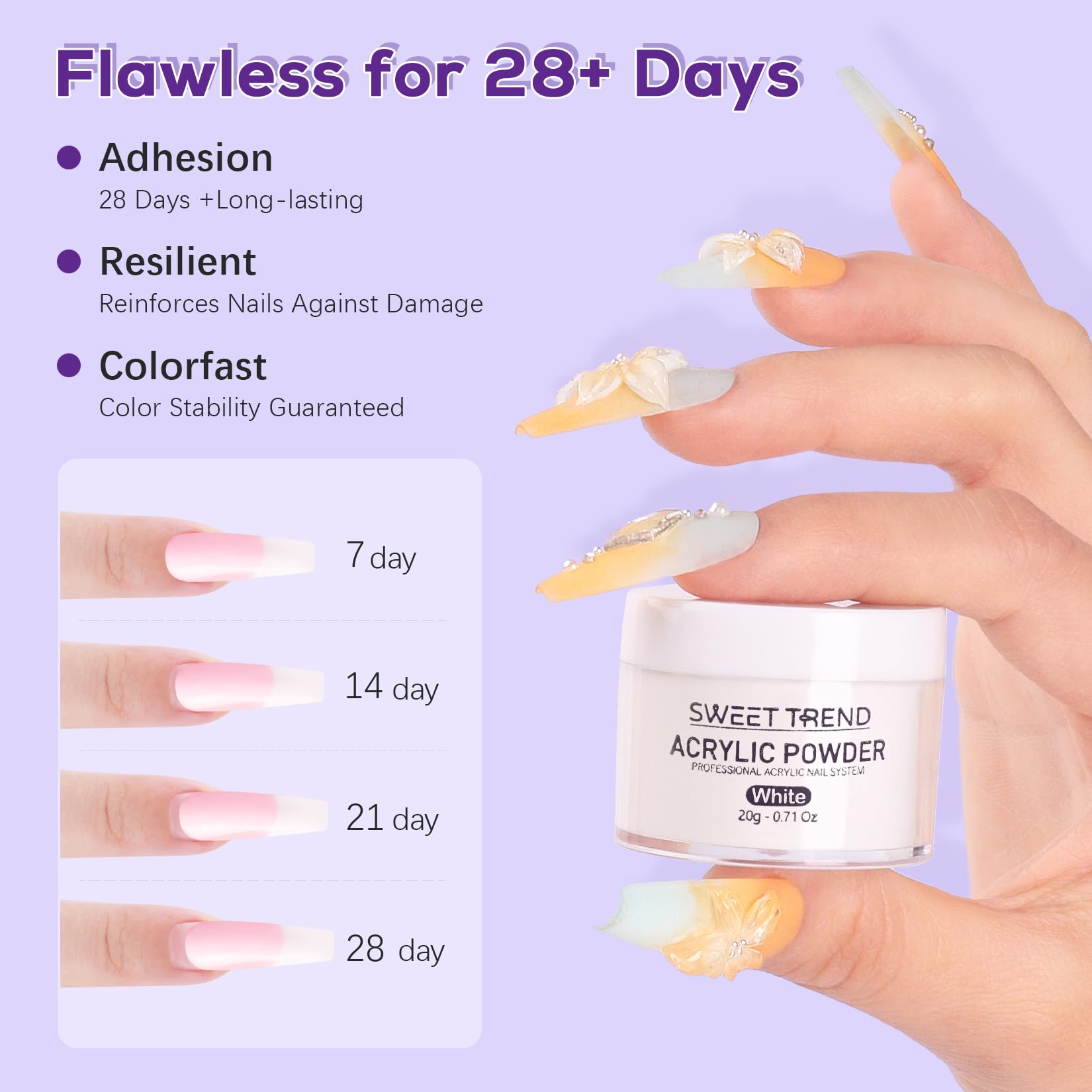 Sweet Trend 100 white and clear nail tips arranged for versatile nail lengths