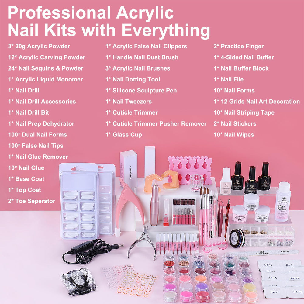SWEET TREND poudre acrylique transparente: finition lisse et durable.
