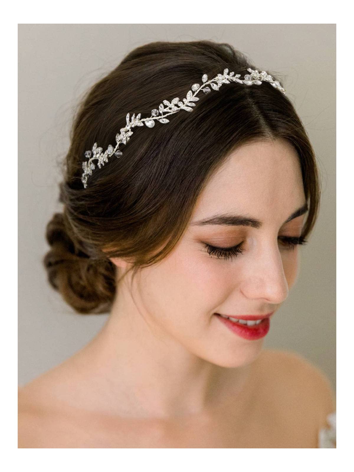 Diadème SWEETV pour mariée en cristaux argentés, éclat discret et élégant