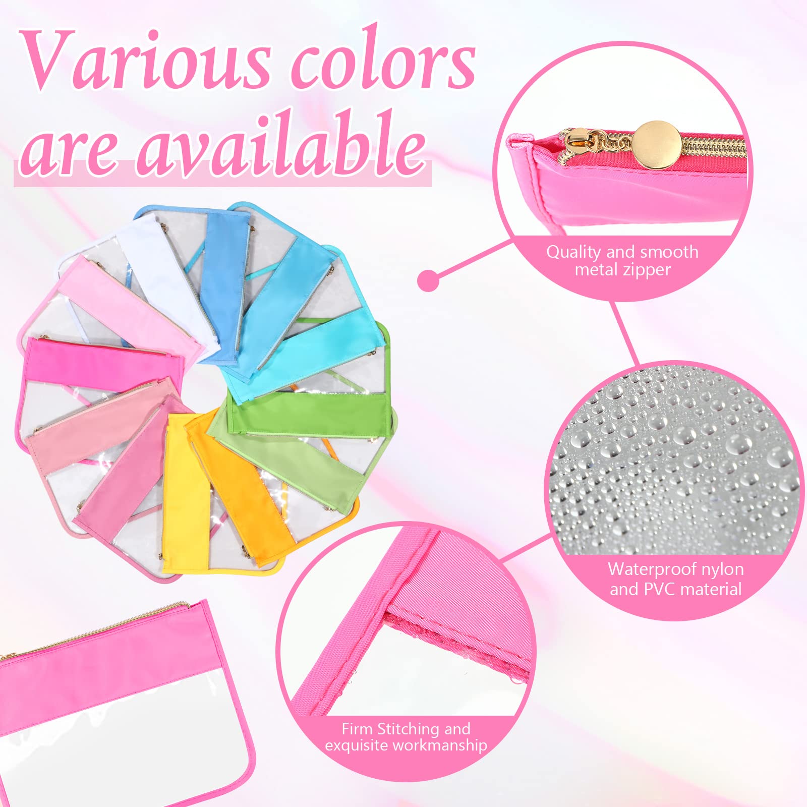 Pochettes Sweetude couleurs variées et transparentes pour organiser les bagages