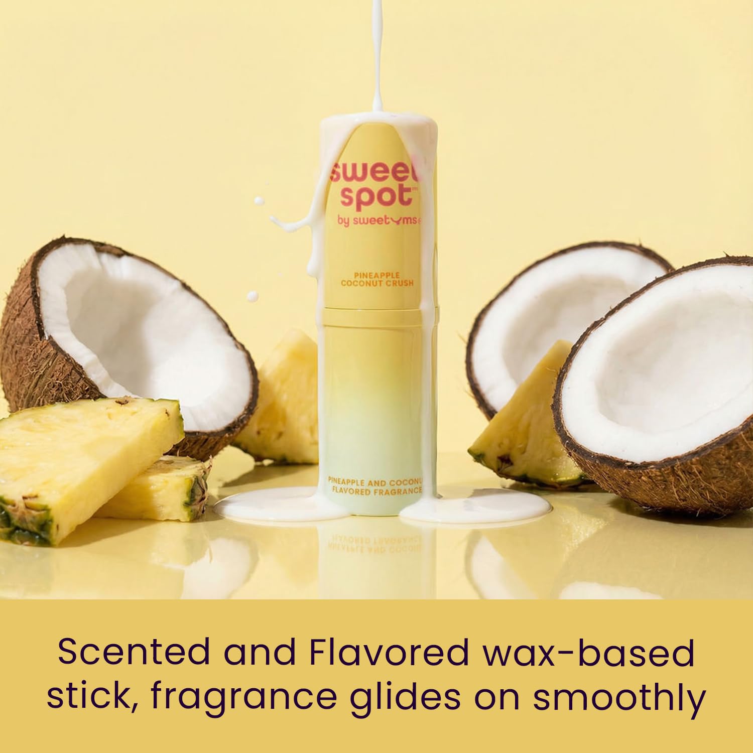 Applying SweetSpot solid perfume for a quick, long-lasting aroma on the go.