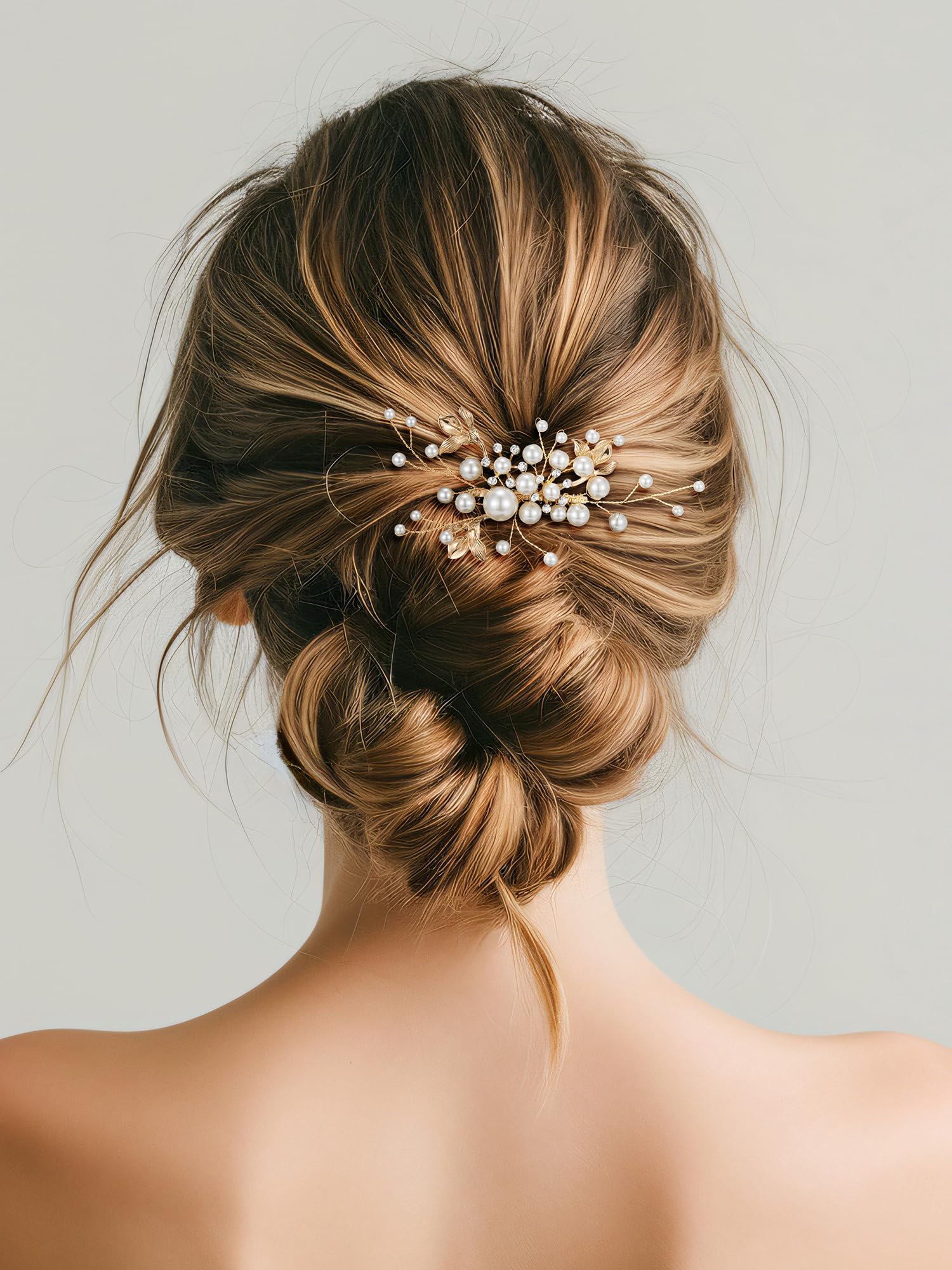 SWEETV accessoire-coiffure mariée: cristaux et perles pour éclat subtil.