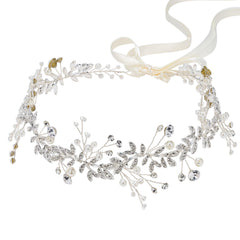 Couronne SWEETV de mariée avec cristaux et perles pour un look sophistiqué