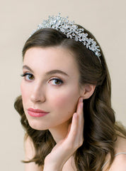Couronne princesse en métal argenté SWEETV pour mariée éblouissante