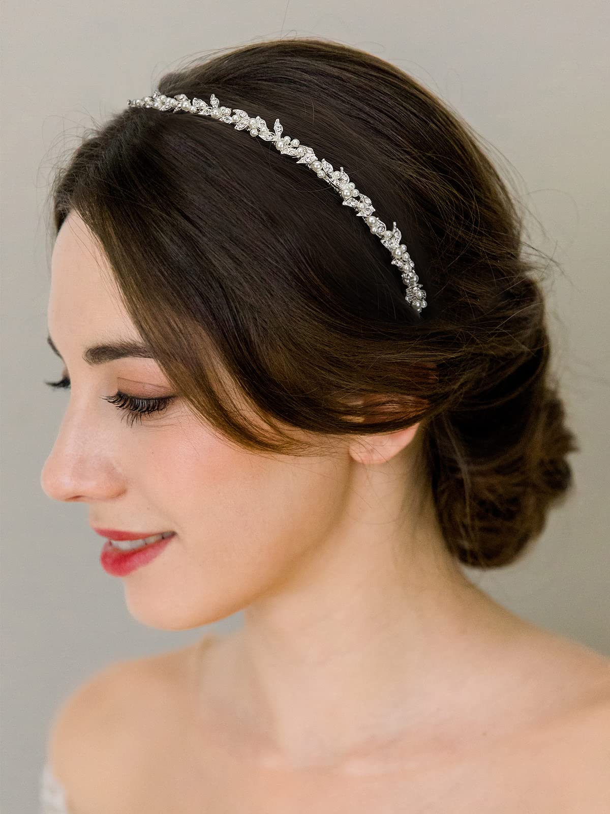 SWEETV diadème mariage Diamants et cristaux argent pour une élégance