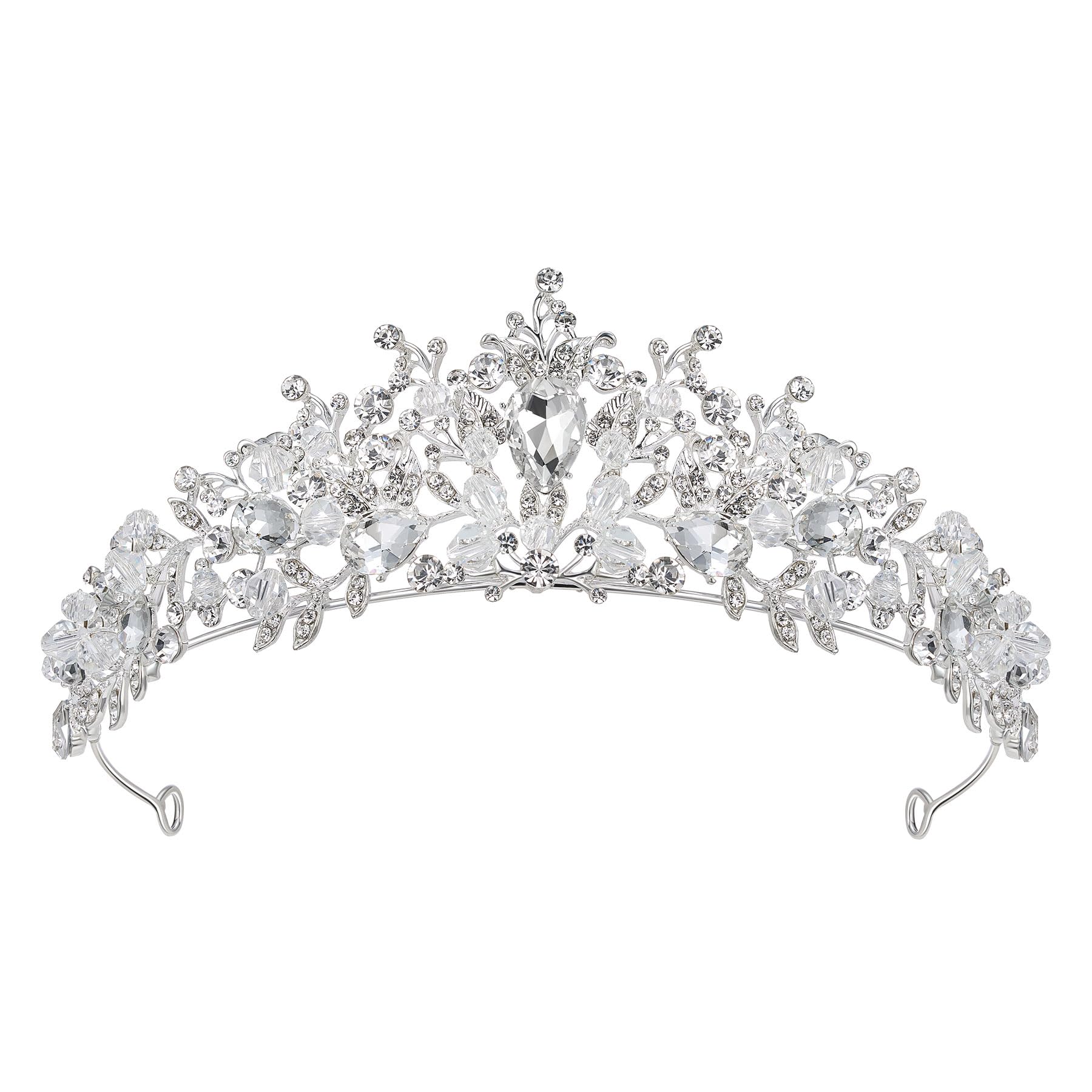 SWEETV diadème pavé argent éclatant pour mariage
