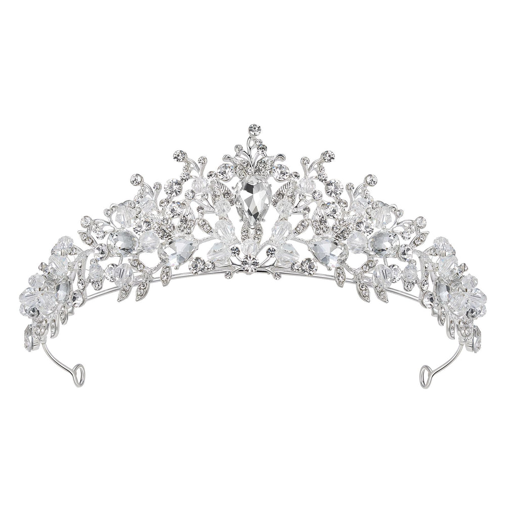 SWEETV diadème pavé argent éclatant pour mariage
