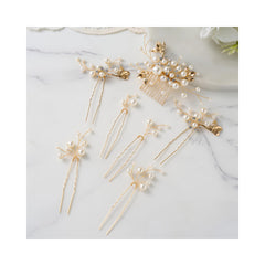 SWEETV ensemble d'accessoires capillaires mariée pour une coiffure romantique.