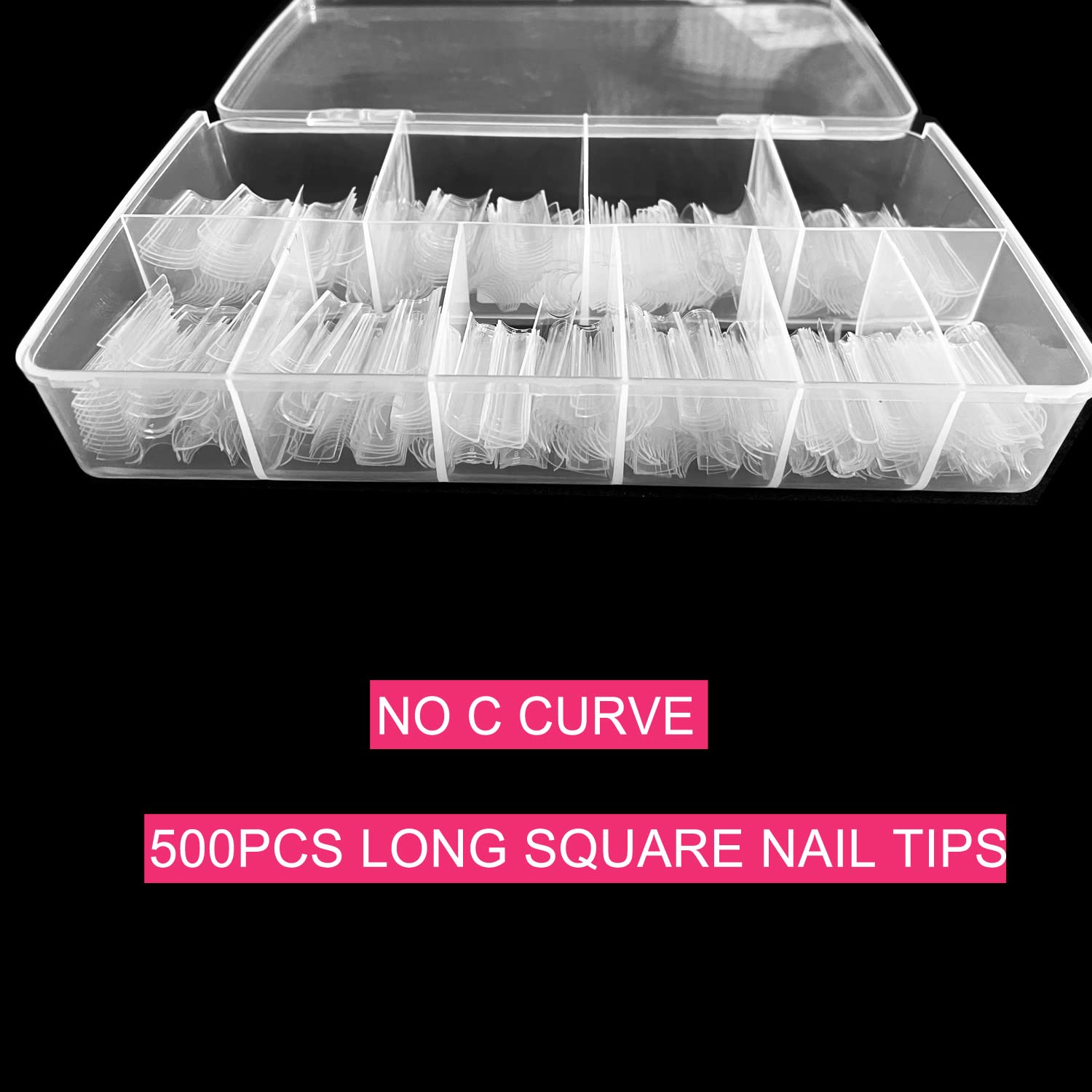 SWETIDY boîte robuste avec 10 grilles de 50 ongles chacune pour rangement pratique.