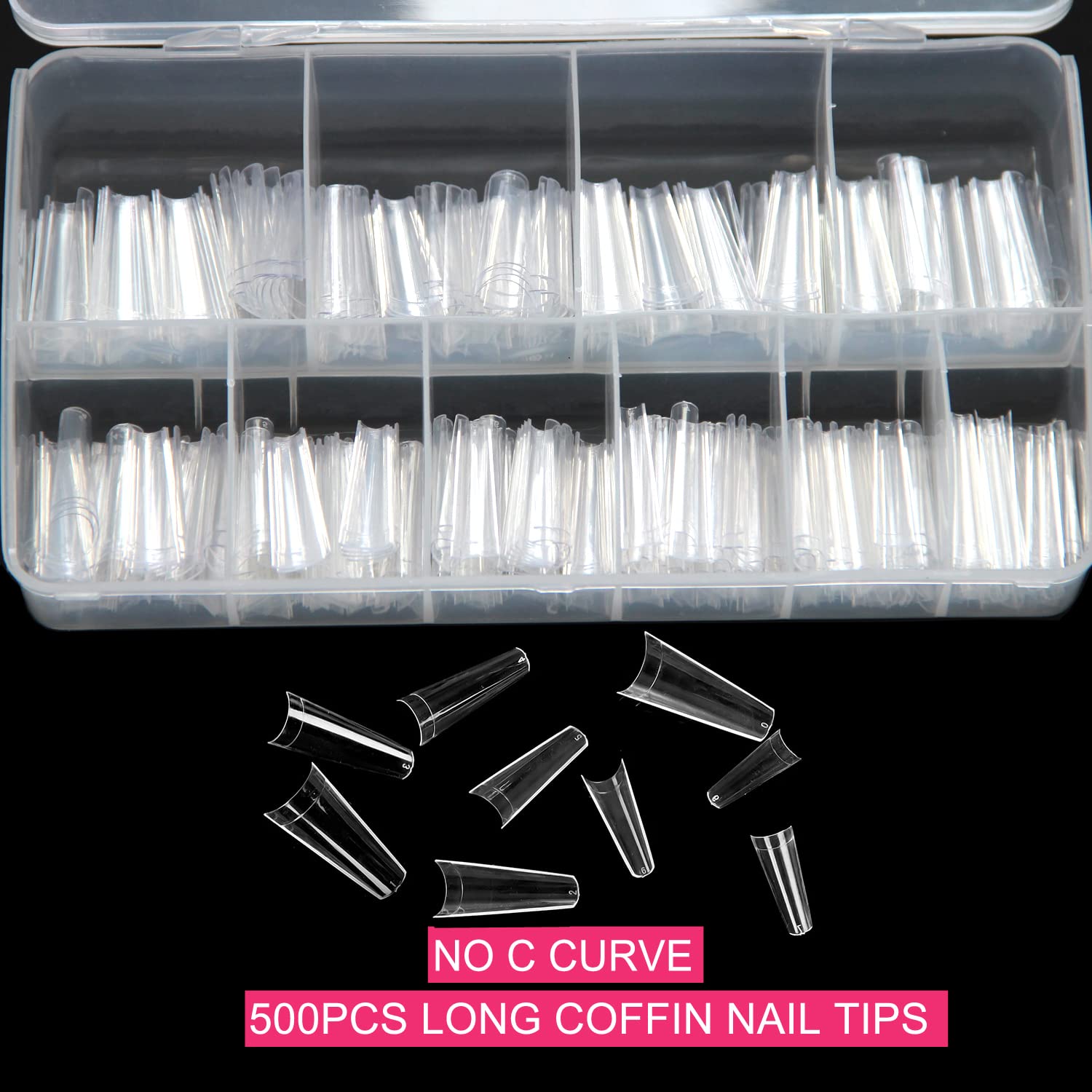 SWETIDY ensemble de 10 tailles d'ongles en ABS, adaptable et facile à tailler.