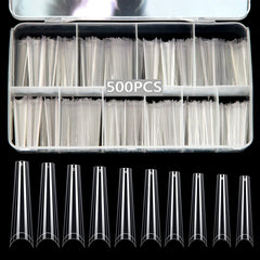 SWETIDY extensions ongles XXL sans courbe, forme cercueil transparente.