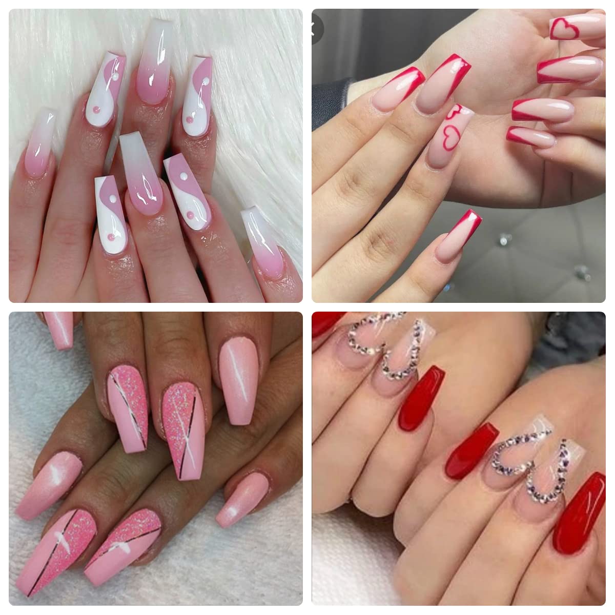 SWETIDY ongles acryliques, 10 tailles pour s'adapter à toutes les morphologies.
