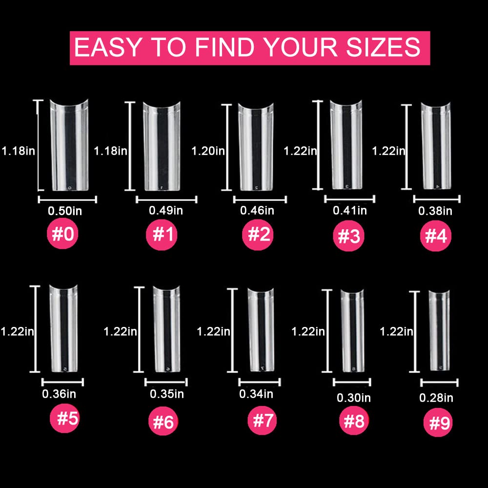 SWETIDY ongles acryliques carrés longs sans courbe en C, look net.