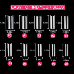 SWETIDY ongles acryliques carrés longs sans courbe en C, look net.