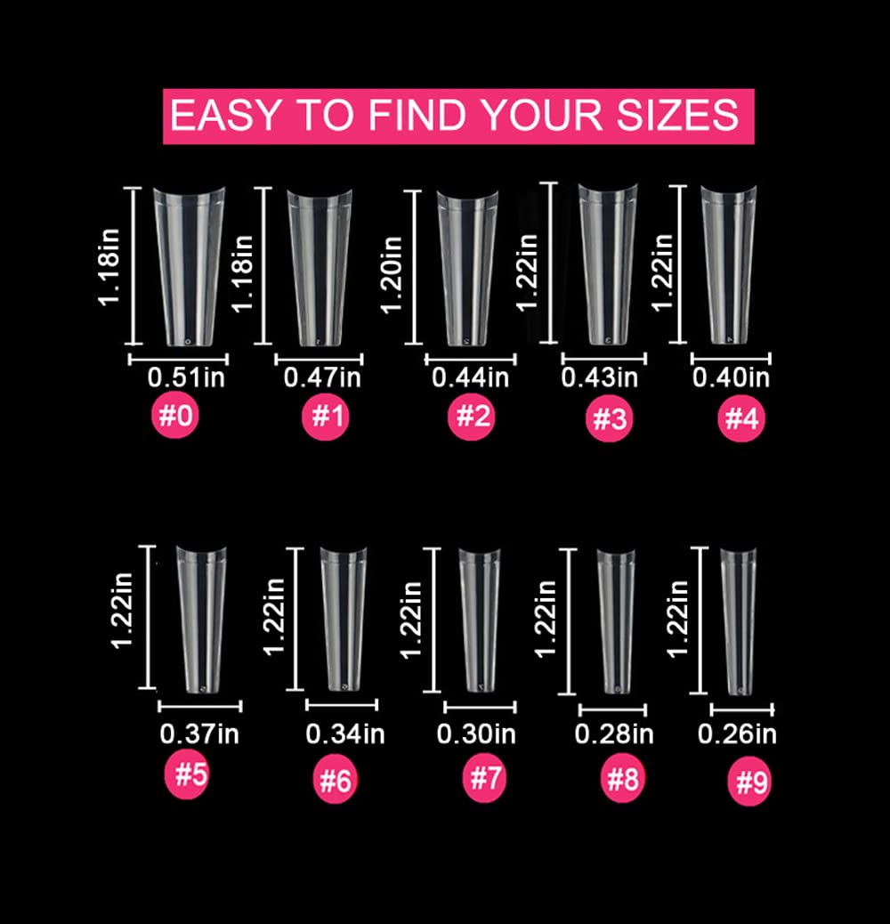 SWETIDY ongles en forme cercueil clairs et longs en ABS, faciles à poser et résistants.