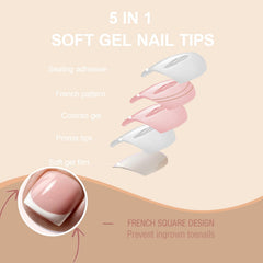 SWETIDY ongles d'orteil forme carrée courte, look élégant