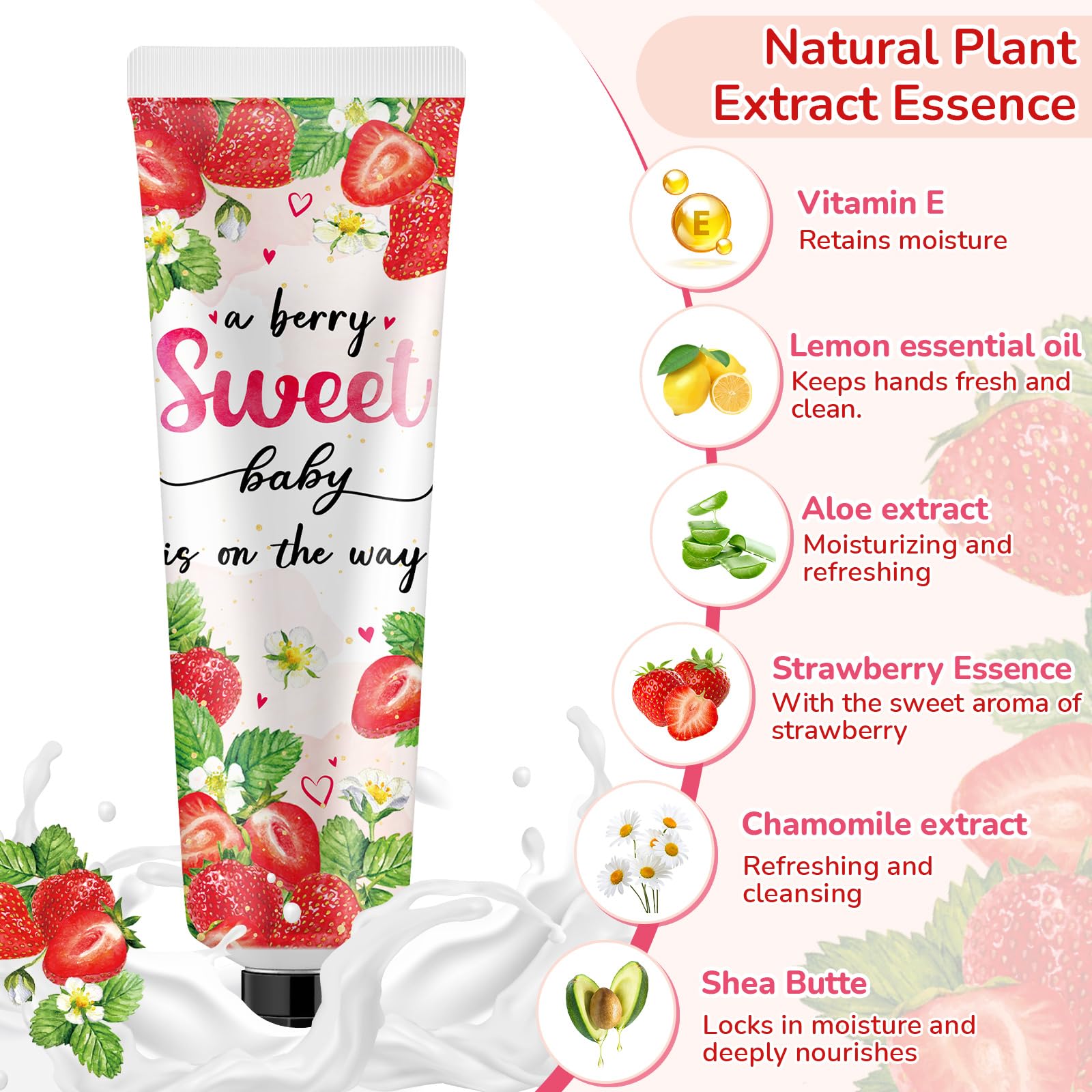 Swiffen crèmes mains design fête bébé avec fraises