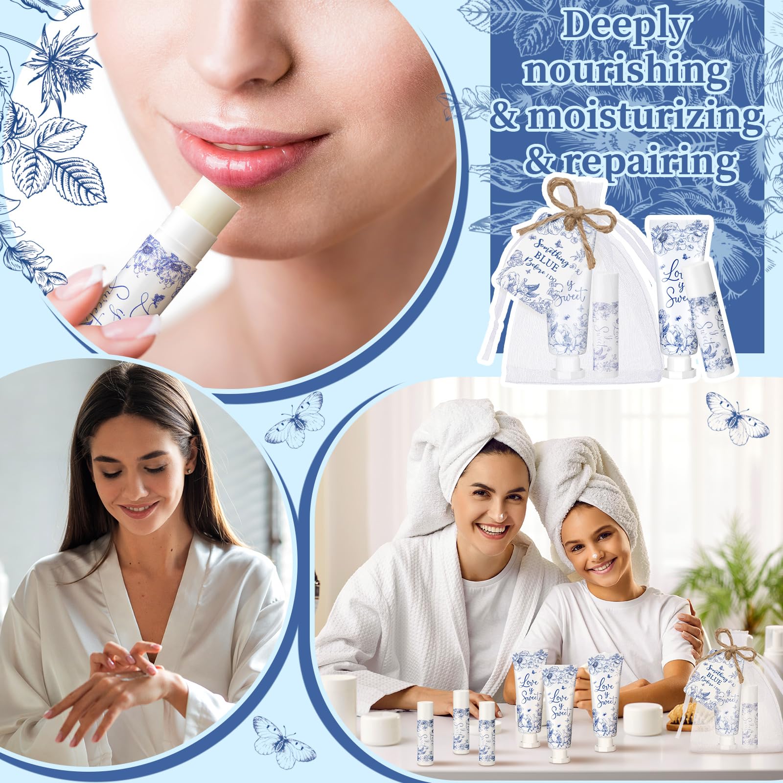 Swiffen kit cadeau bleu, idéal pour invités et occasions festives.