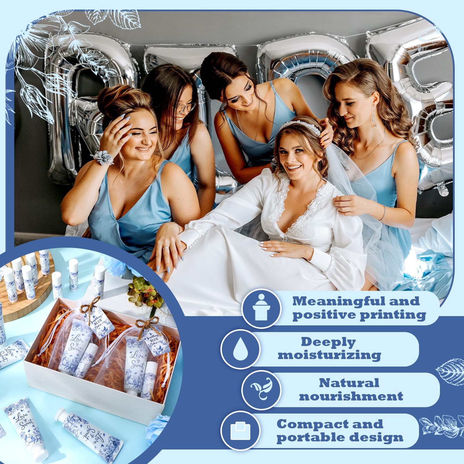 Swiffen sachet cadeau bleu, compact et portable.