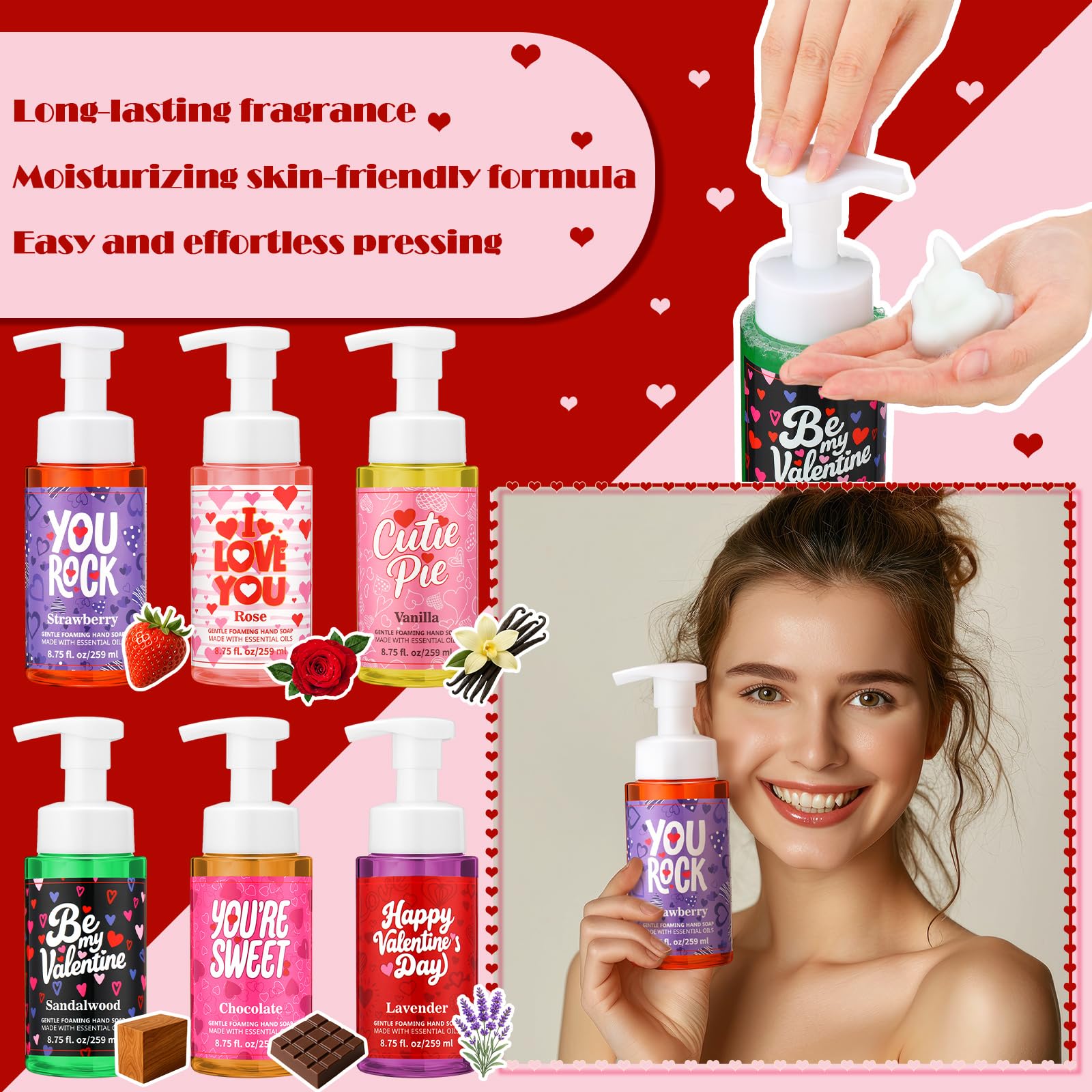 Swiffen savon main lavande-chocolat-fraise, couleurs dynamiques pour la famille