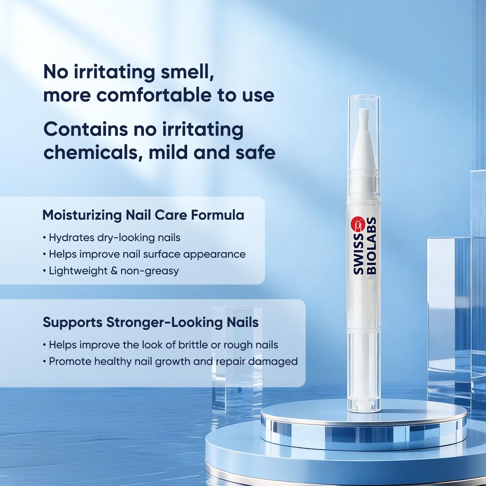 Portabilité du stylo ongles Swiss Biolabs dans une trousse