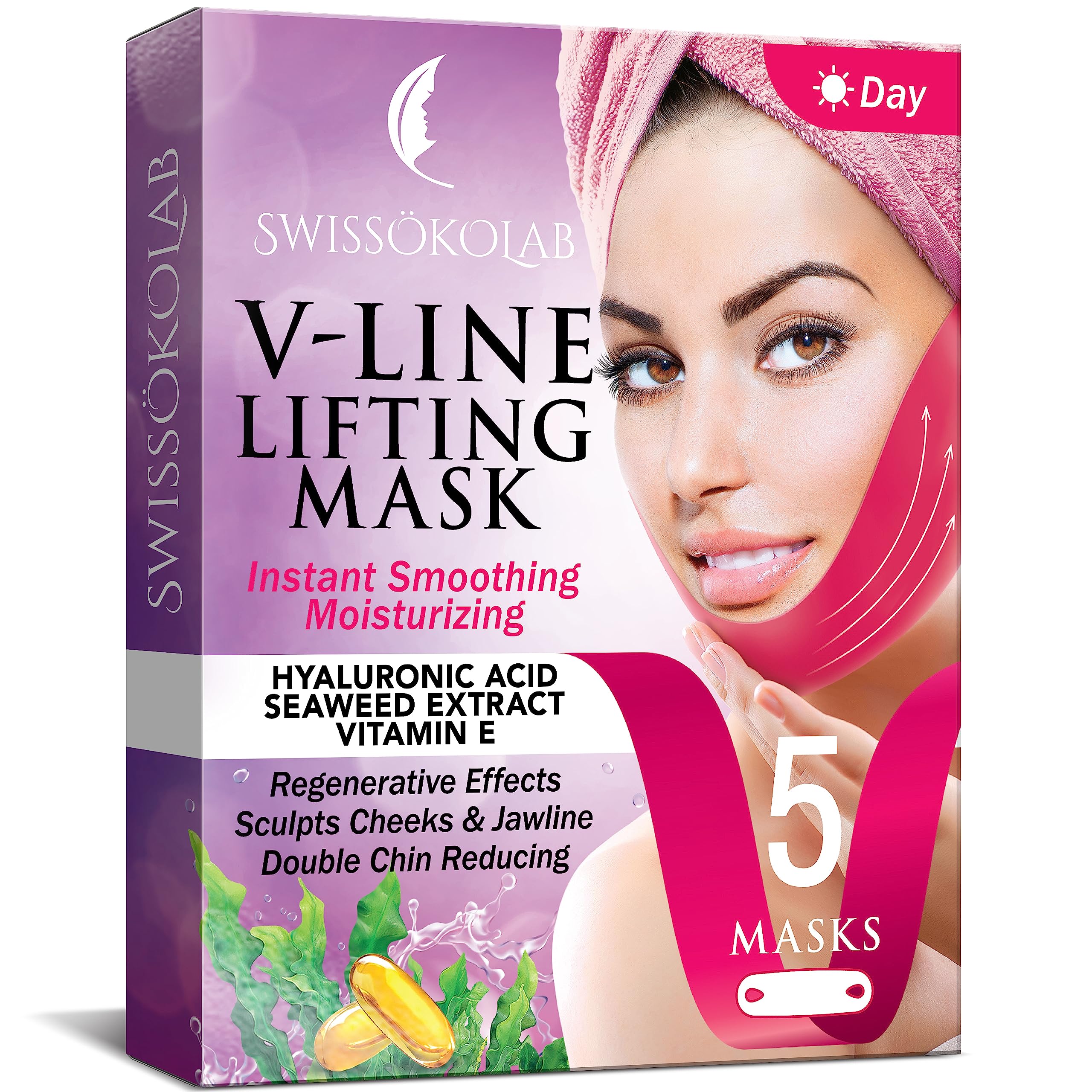 SWISSOKOLAB masque-visage menton lifting améliore le contour et la tonicité cutanée.