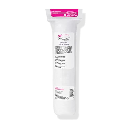 Swisspers disques coton premium, doux pour les yeux sensibles et le démaquillage.