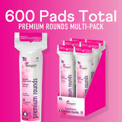 Swisspers disques coton premium, double-face, parfait pour le soin quotidien.
