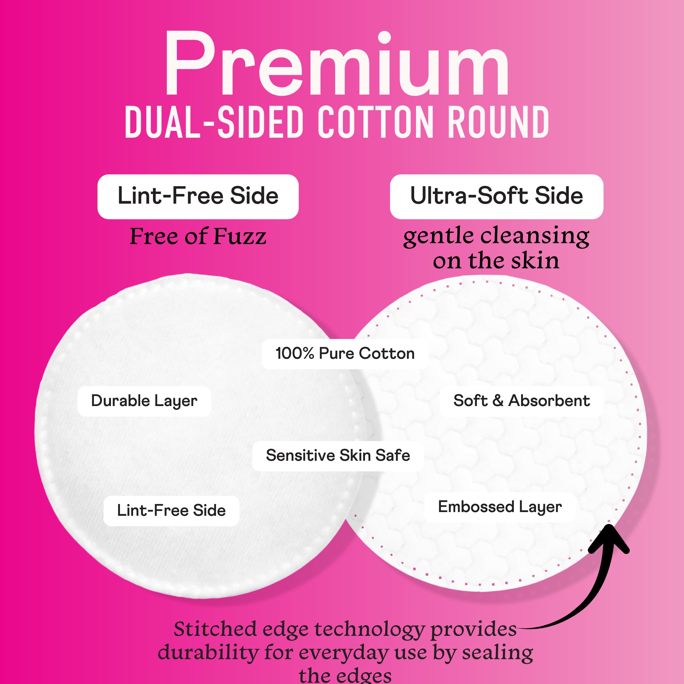 Swisspers disques coton premium, sans peluches pour une finition nette.