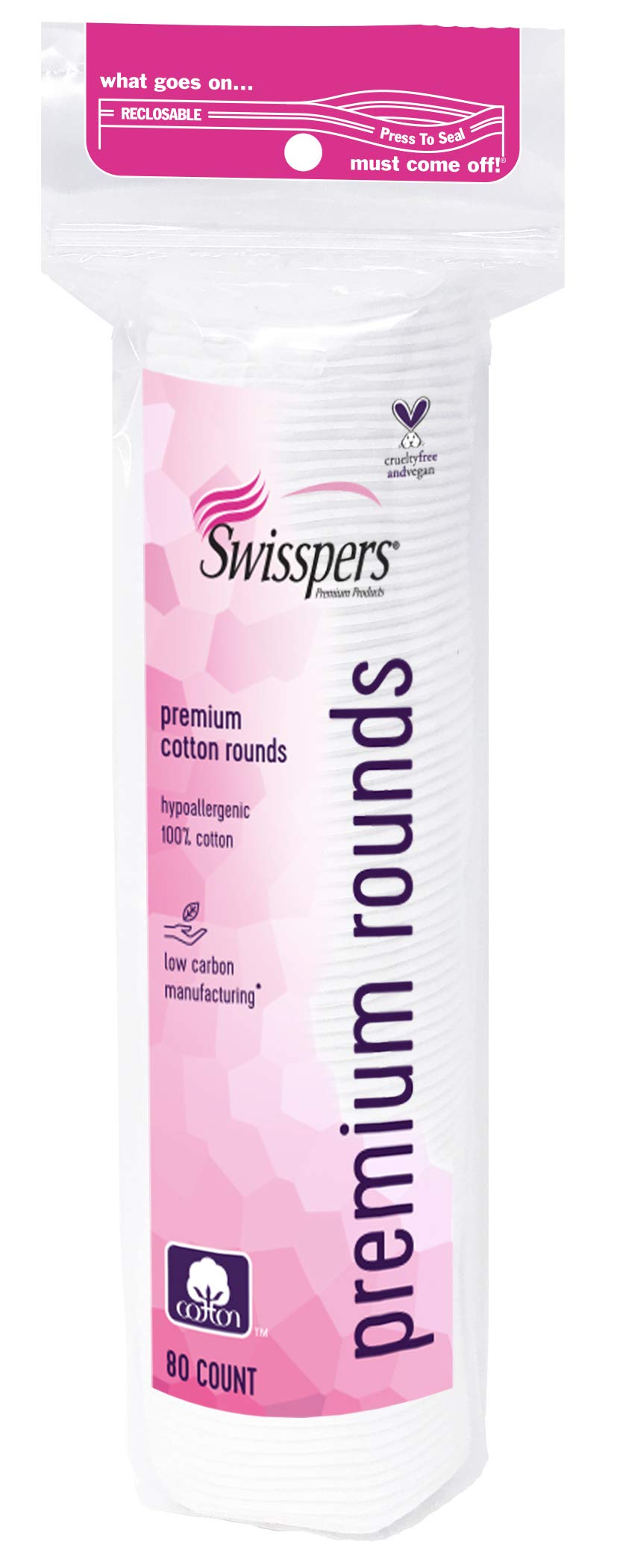 Swisspers Premium Coton Ronde - idéal pour appliquer le tonique.