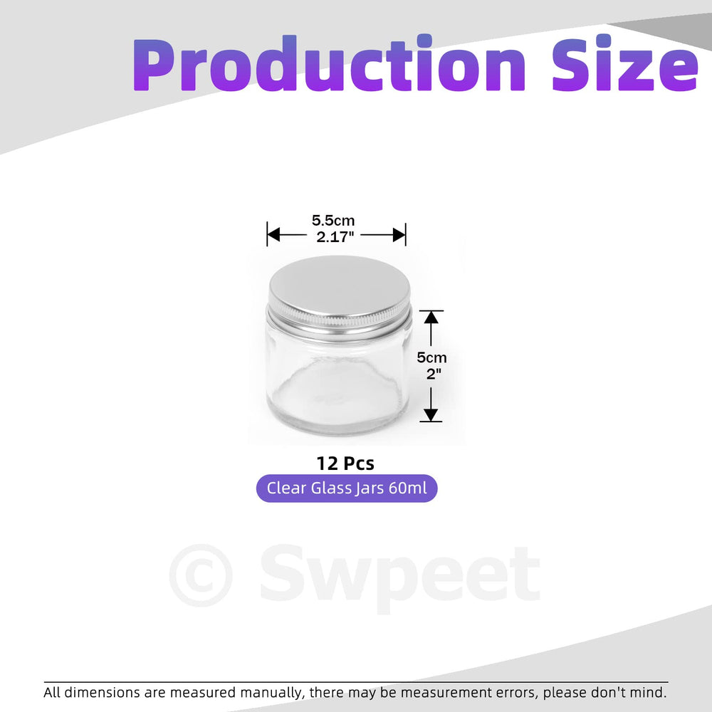 Swpeet ensemble de 15 pots verre 60 ml, rangement compact pour soins.