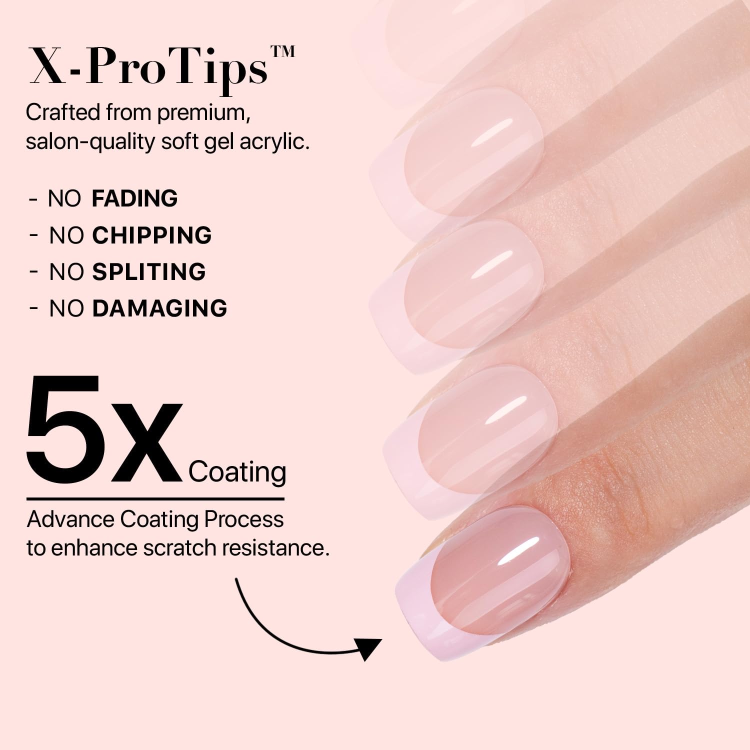 Ongles à poser SXC, corail vibrant, esprit estival et frais.