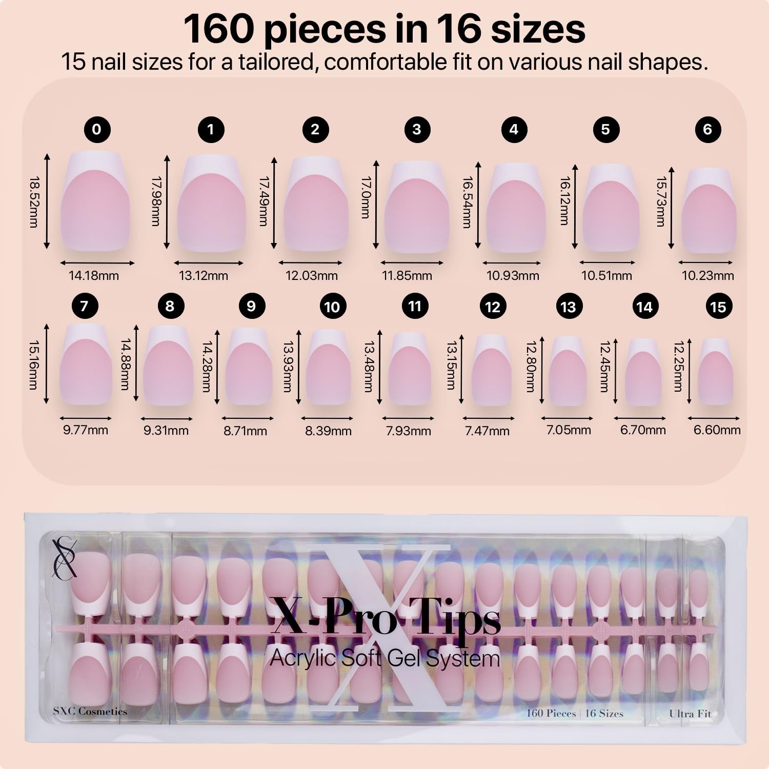 Fini gel pour onglet rose pâle, SXC offre une brillance élégante et durable.