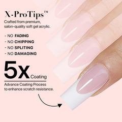 SXC Cosmetics fini gel à pointe française rose, look chic et durable.