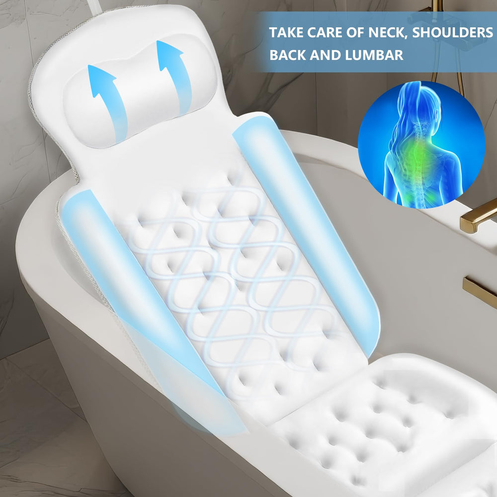 sxiiro oreiller bain dimensions 51x16 po pour baignoire standard