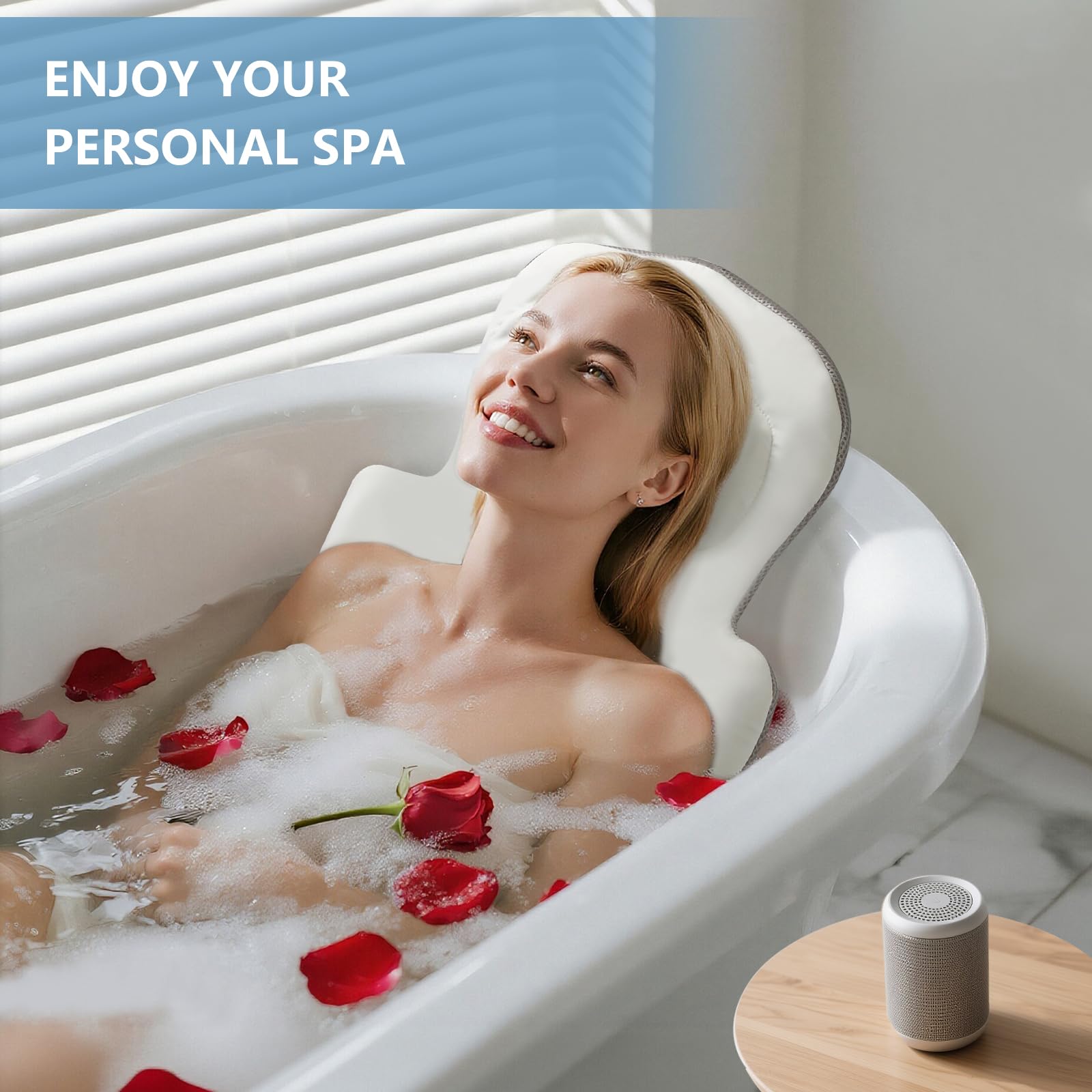 sxiiro oreiller bain épaisseur 58 mm pour un soutien optimal