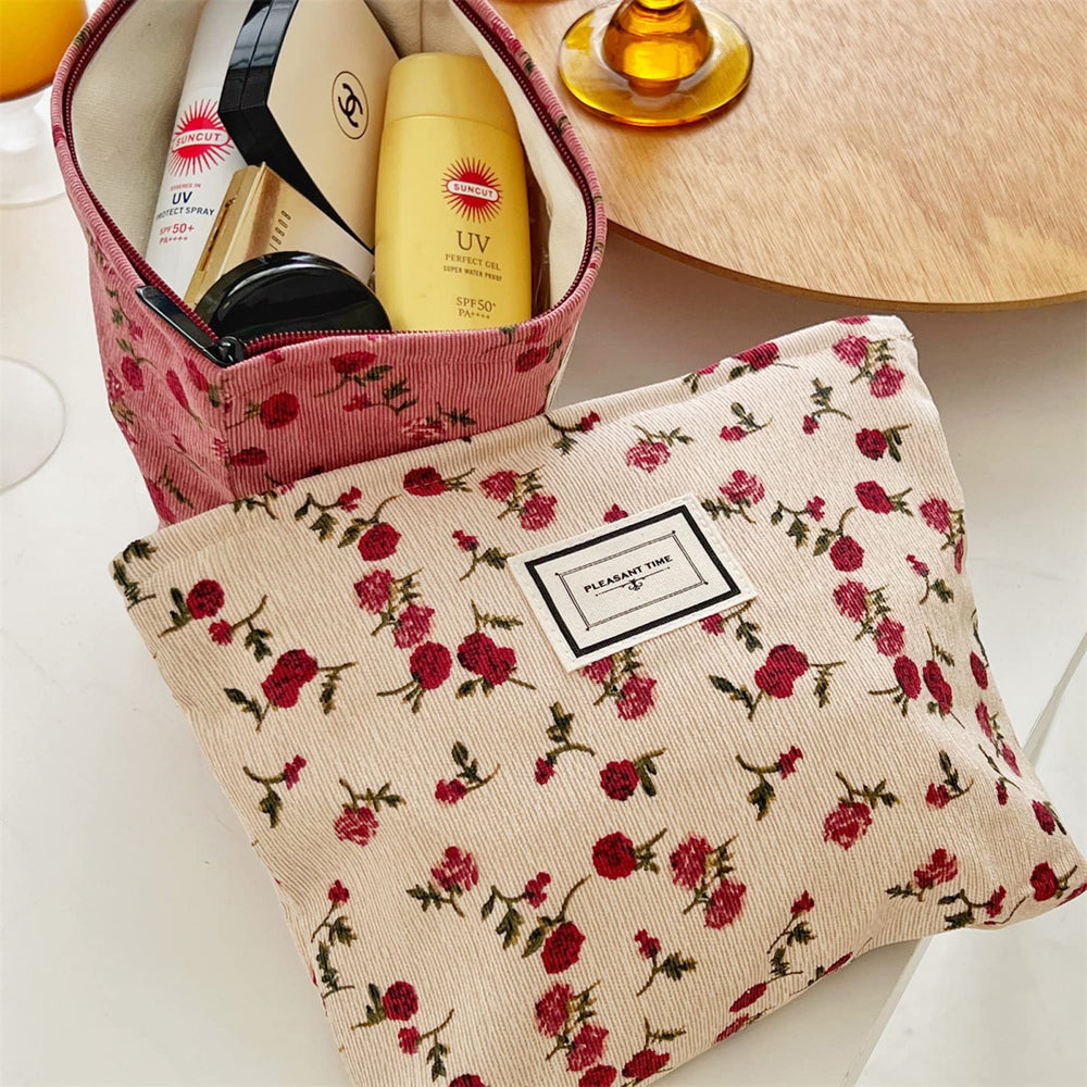 SxoSyo pochette cosmétique beige, toucher doux et nettoyage facile.